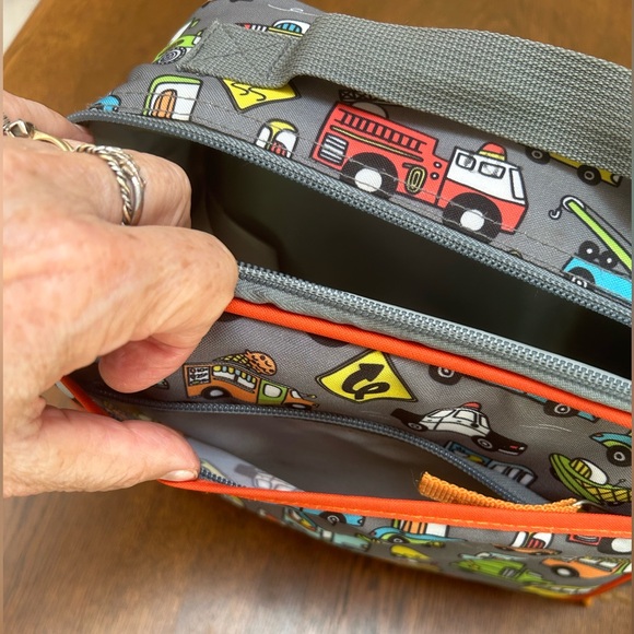 Two(2) insulated padded lunchboxes, dinosaurs & cars. Preowned, lots life left! - Picture 3 of 9